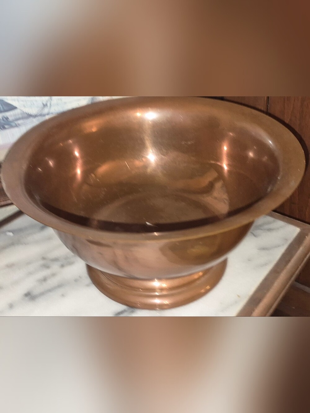 Vintage Coppercraft Guild Copper pedestal bowl, mid-century - Picture 5 of 6